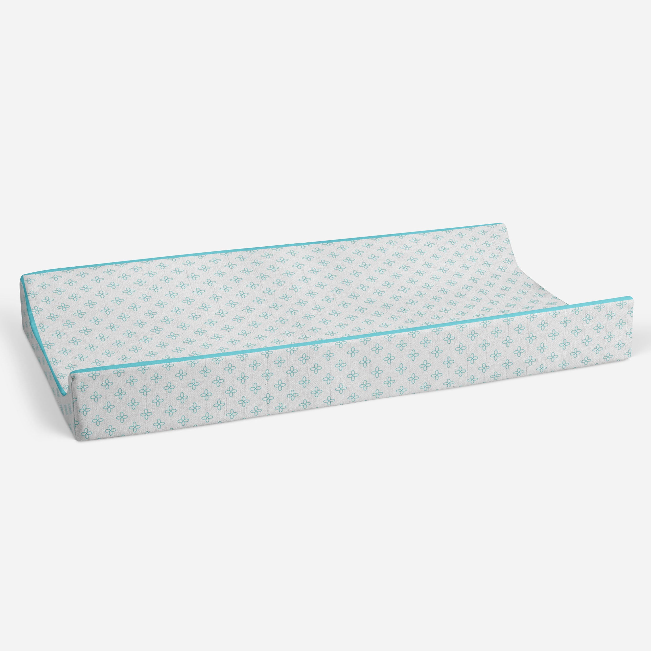 Bacati - Petals Aqua Quilted Muslin Changing Pad Cover