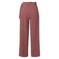 thumbnail image 6 of Women's Wide Leg Casual Pants Summer High Waist Side Tie Knot Lightweight Loose Flowy Beach Trousers With Pockets Women Pants Casual plus Size plus Size Pants for Women A Women Pants Track Pants Wide, 6 of 6