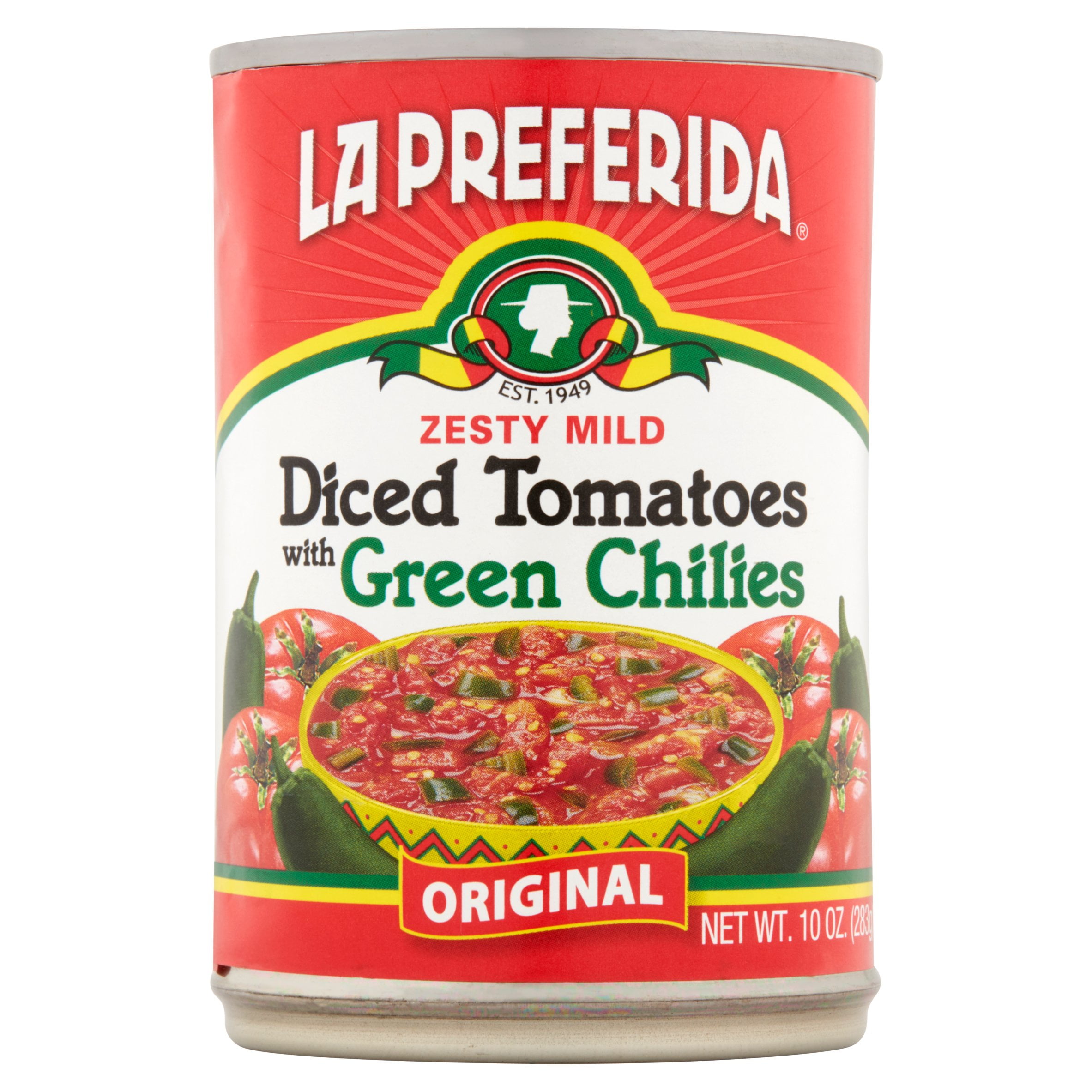 La Preferida Zesty Mild Original Diced Tomatoes With Green Chilies, 10