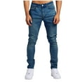 thumbnail image 2 of NaWent Men's Jeans Solid Color Casual Pocket Outdoor Spring Jeans Blue 34(34), 2 of 3