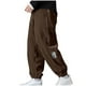 thumbnail image 2 of Pantalones largos para hombre, color liso, holgados, informales, con bolsillo, cordón ajustable, cintura elástica, pantalones deportivos de poliéster para hombre., 2 of 6