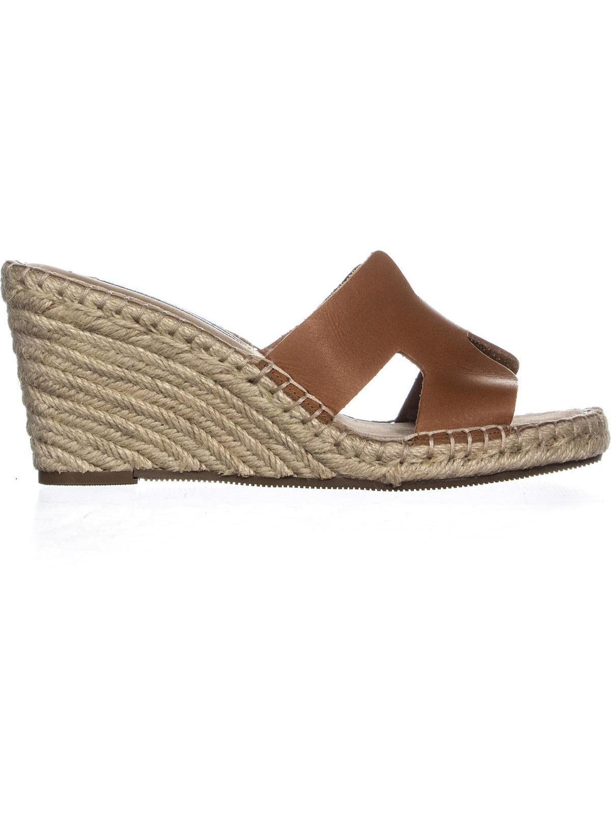 Womens STEVEN Steve Madden Eryk Wedge Sandals, Cognac Leather - Walmart.com