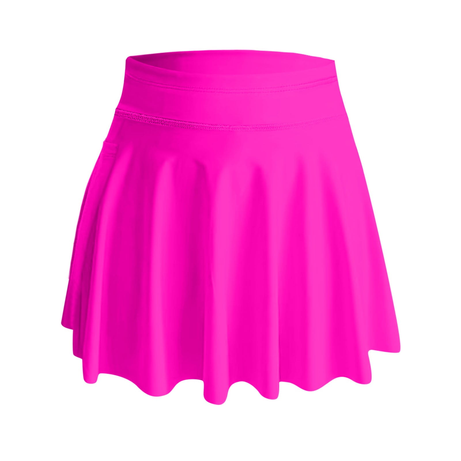 Swim Skirts 2 In 1 Skirts Women High Waisted Swim Skirt Long Skirted Swimsuit Bottom Athletic Bathing Suit Skirt With Panty Swimwear Bottoms Hot Pink 2XL