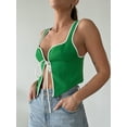 thumbnail image 2 of Coduop Women Sleeveless Slim Crop Tank Top Pleated Bustier Strappy Cropped Vest, 2 of 6