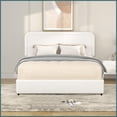 thumbnail image 6 of Queen Size Ivory Boucle Upholstered Platform Storage Bed with Patented 2 Drawers - No Box Spring Needed, 6 of 21