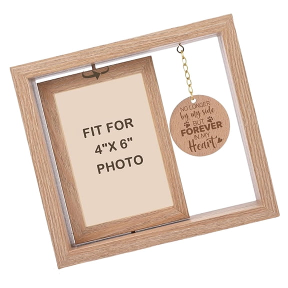 Pet Remembrances Gift Rotating Wood Picture Frame Pet Loss Sympathy Photo Frame
