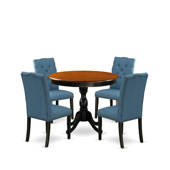 AMDU3-BCH-W - Dinette Table and 2 Dining Room Chairs - Black Finish
