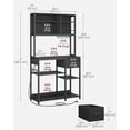 thumbnail image 5 of Versatile Bakers Rack with USB Charging Station, Adjustable Shelves & Fabric Drawer, 15.7x39.4x71 Inches, Charcoal Gray and Ink Black, 5 of 5