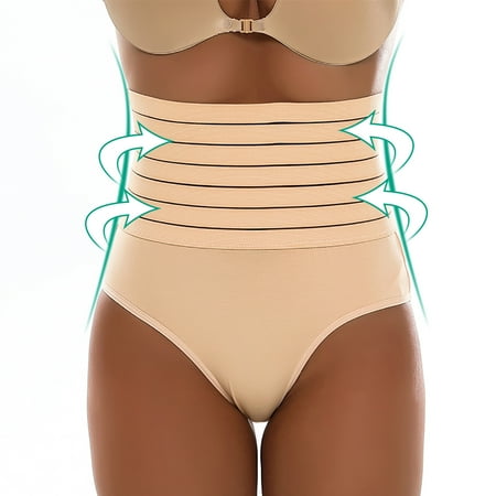 Njoeus Womens Tummy Underwear Control High Waisted Trainer Body Shaper Thong Shapewear Panties for Women Butt Lifter Seamless Slimming Panty S-Xxl