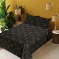 thumbnail image 2 of Ambesonne Art Deco Fitted & Flat Sheet with Shams 4 Pcs Set, Black Classic Scales Art, Queen, Black and Sand Brown, 2 of 5
