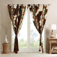 thumbnail image 4 of Cowhide Curtains & Drapes Western Curtains,Brown Cow Print 30%-50% Blackout Curtains Exotic Diamond Aztec Tribe Farm Animals Bull Cattle Skin Room Decor Cowboys Gifts for Women, 4 of 6