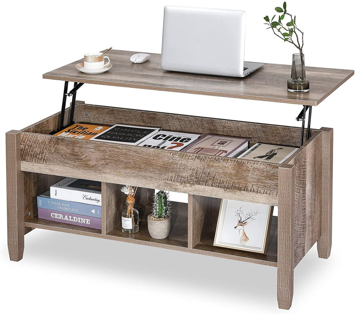 Details about   YITAHOME Coffee Table Retro Modern Living Room Furniture w/Open Storage Shelf 
