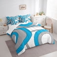 thumbnail image 3 of Homewish Abstract Stripes Boy Girl Twin Bedding Sets 7-Piece,Geometric Circle Bedding Comforter Set Microfiber,Vintage Aesthetic Breathable Sheet Sets,Breathable Home Decor,Reversible, 3 of 8