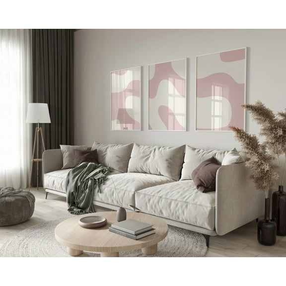 Luvia Pink Set, 3 Piece, Abstract Poster Set, Abstract Print, Modern Abstract Poster, Pink Abstract, Modern Wall Decor Set 3 Prints 8x12 UNFRAMED