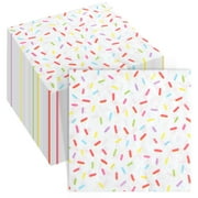 Crtiin 150 Pcs PriNst White Donut Sprinkles Napkins 2 Ply Disposable Cocktail Napkins for Baby Shower Birthday Ice Cream Party Supplies
