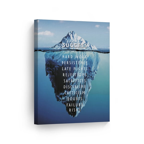 Smile Art Design Success Inspiring Quote Iceberg Ocean Motivational Canvas Wall Art Inspirational Wall Art Entrepreneur Quote Print Modern Office Living Room Decor Artwork Gift 40x30