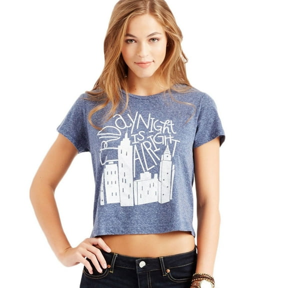 Aeropostale Womens Friday Boxy Graphic T-Shirt, Blue, Juniors, X-Large
