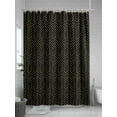 thumbnail image 5 of Black and Shower Curtain, Yellow Striped Geometric Waterproof Shower Curtain Set with 12 Hooks Lightweight Washable Fabric Shower Curtains for Bathroom 48x72 Inches, 5 of 6