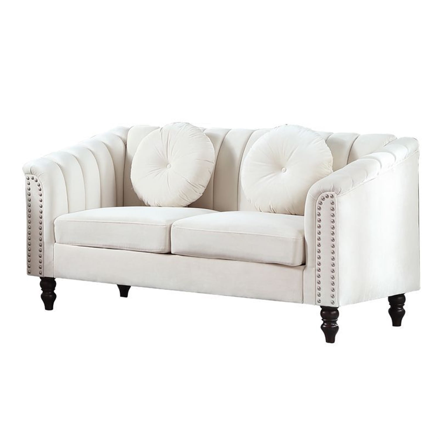 Hommoo Sofa Set, Microfiber 2-Piece Couch Living Room Sofa Set,Suitable for Home, White