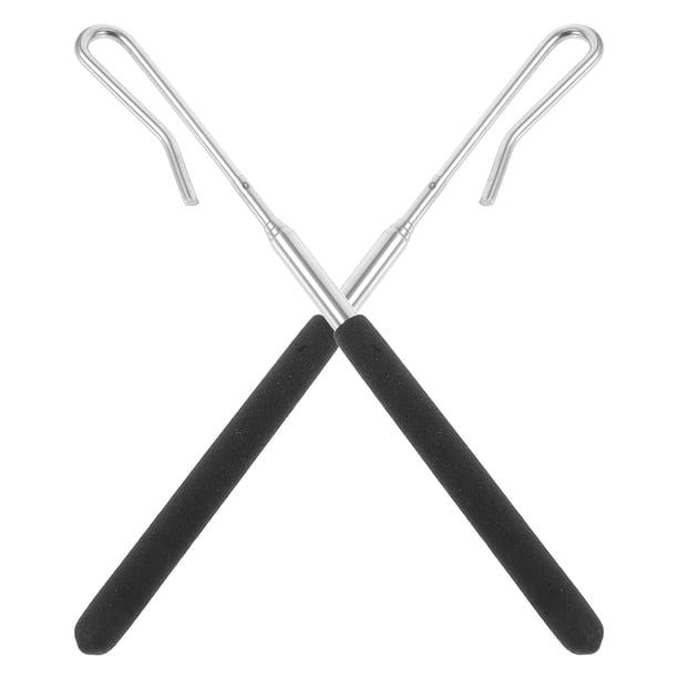 2 piezas de mangos para títeres, varillas de control de brazo de títere de acero inoxidable, accesorio de palo de metal para títeres, varillas para brazo de títere, herramientas para títeres de mano