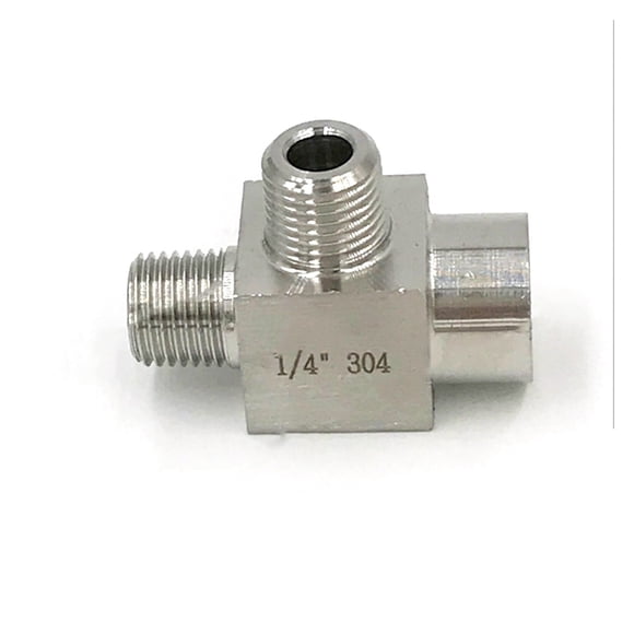 1/4" 1/2" BSP Male x Male x Female Thread 304 Stainless Steel Tee Type 3 Way High Pressure Resistant Pipe Fitting ,Easy to Install