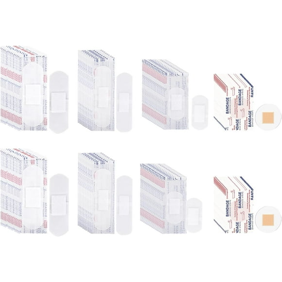 shiyou-180Pcs Variety Bandages Pack Assorted Sizes, Adhesive Spot, Fingertip, Breathable, Waterproof Bulk for Wound Care, Scrapes, Blister (3 Boxes)