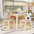 thumbnail image 6 of Bellemave Kids Cartoon Animal 5-Piece Multifunctional Activity Table and Chair Set, White, 6 of 8