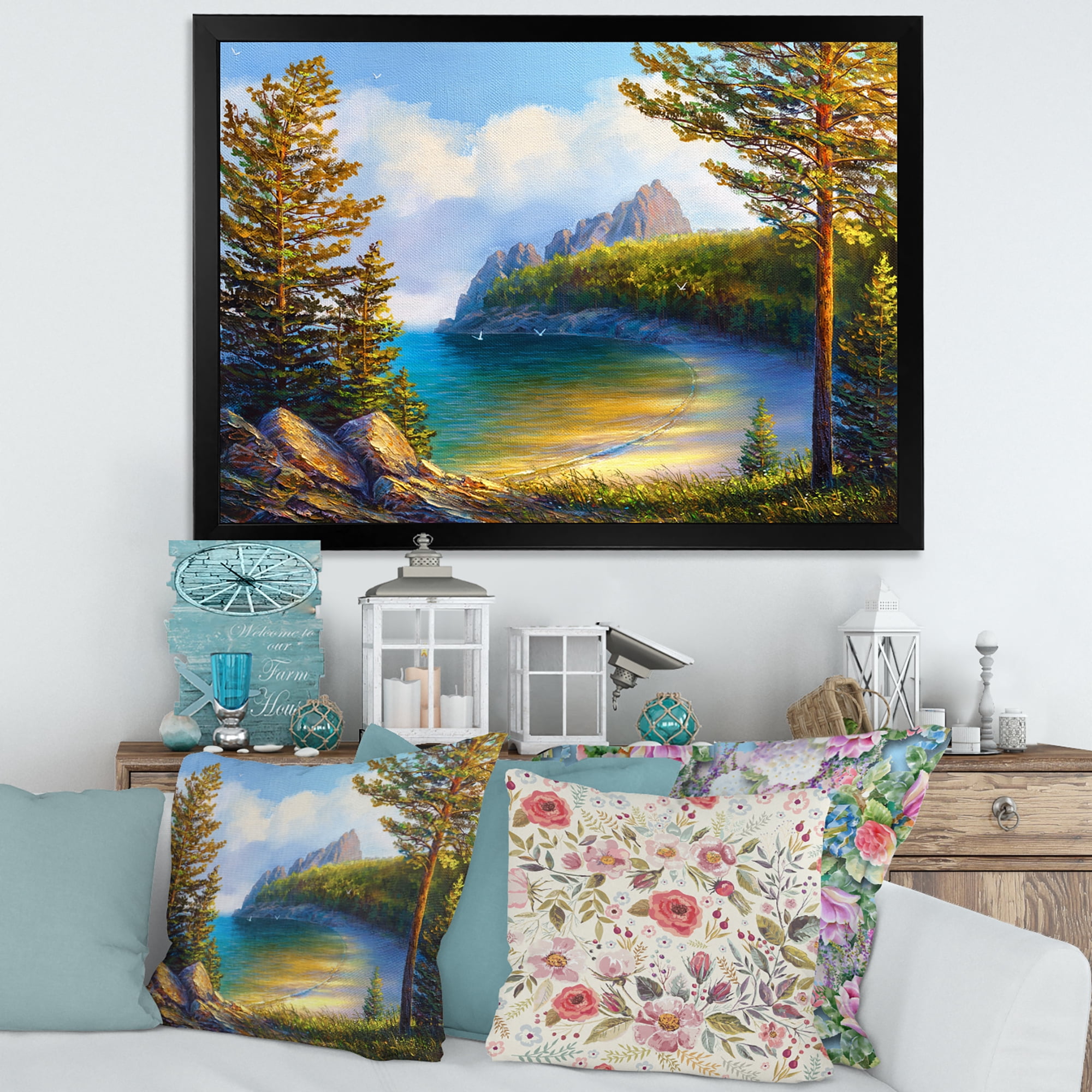 Designart 'Sunrise By The Wild Beach' Nautical & Coastal Framed Art Print