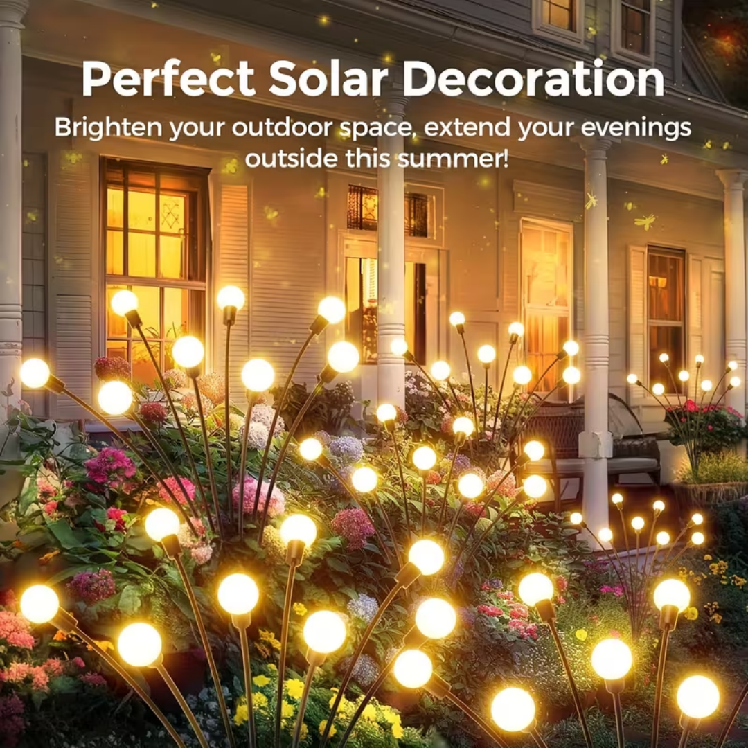 10 Solar Garden Lights Outdoor, Firefly Solar Lights, Wind Swing, Ip4x Waterproof Solar Outdoor Lights, Suitable For Courtyard Garden Decoration, Parties, Christmas Decoration (Warm White)