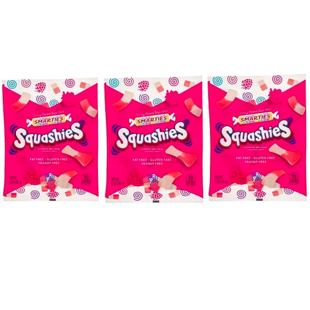 Smarties Squashies Candies - Raspberry and Cream Flavored Marshmallow/Foam Gummies - Case of 12 by Lyza's Sweets & Treats