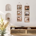 thumbnail image 6 of 6x6 Collage Picture Frames Set of 2, Rustic Wooden Real Glass Vertical Hanging 3 Opening 6 by 6 Photo Frame, Rustic Brown, 6 of 6