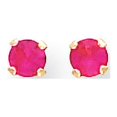 thumbnail image 1 of 14k Madi K 3mm Synthetic Ruby Birthstone Earrings GK199, 1 of 2