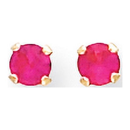 14k Madi K Boucles d'Oreilles en Rubis Synthétique 3mm GK199