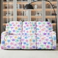 thumbnail image 2 of ZIATUBLES Recliner Sofa Covers 8 PCS Reclining Couch Slipcovers 3 Cushion Stretch Recliner Slipcover Soft Fitted Furniture Protector with Pockets Washable Home Decor Accessories, Flower White, 2 of 9