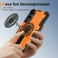 thumbnail image 4 of ELEHOLD For Samsung Galaxy S25 Edge Case, Shockproof Soft Bumper Hybrid Three Layer Heavy Duty Grip Rugged Kickstand Protective Magnetic Case For Samsung Galaxy S25 Edge,Orange, 4 of 7