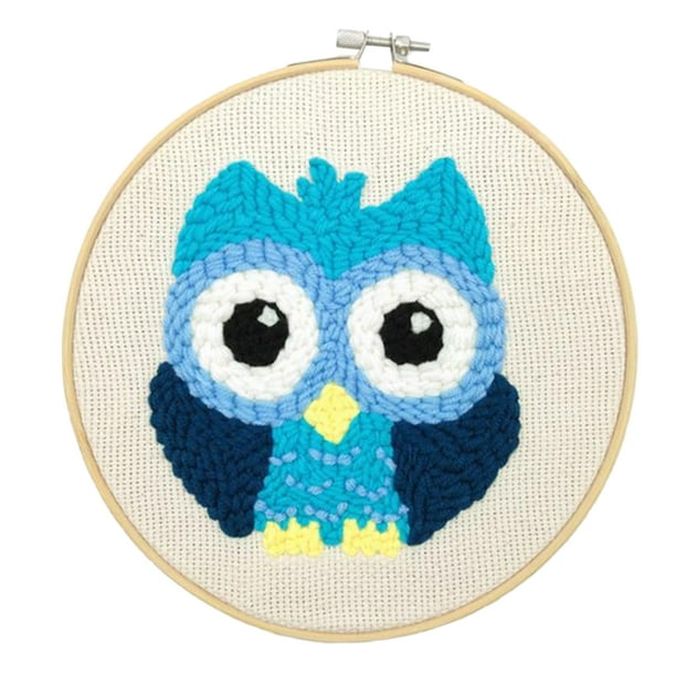 Owl Punch wl Loop Embroidery Sewing Kits Beginner Adults D