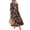Red, variant on ZANZEA Dresses for Women O-Neck Half Sleeve High Waist Graffiti Print Long Dress