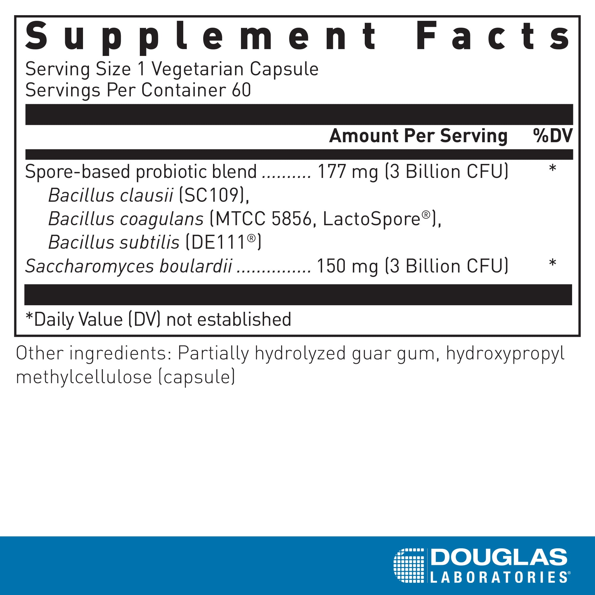 Douglas Laboratories Multi-Probiotic Spore + SBC | Support for Gastrointestinal and Immune Health | 60 Vegetarian Capsules*
