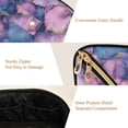thumbnail image 5 of FORMRS Makeup Bag Travel Cosmetic Organizer for Women Fold Flat Zipper Pouch with Handle, Watercolor Pink Marble Pattern, 5 of 8