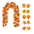 thumbnail image 2 of Hometravel Artificial Maple Leaf Vines Decorations, Fall Garland for Fireplaces and Dining Tables, Thanksgiving and Halloween Home Accent, 2 of 7