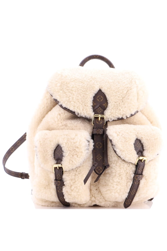 Pre-Owned LV Ski Backpack Shearling and Monogram Canvas By Rebag