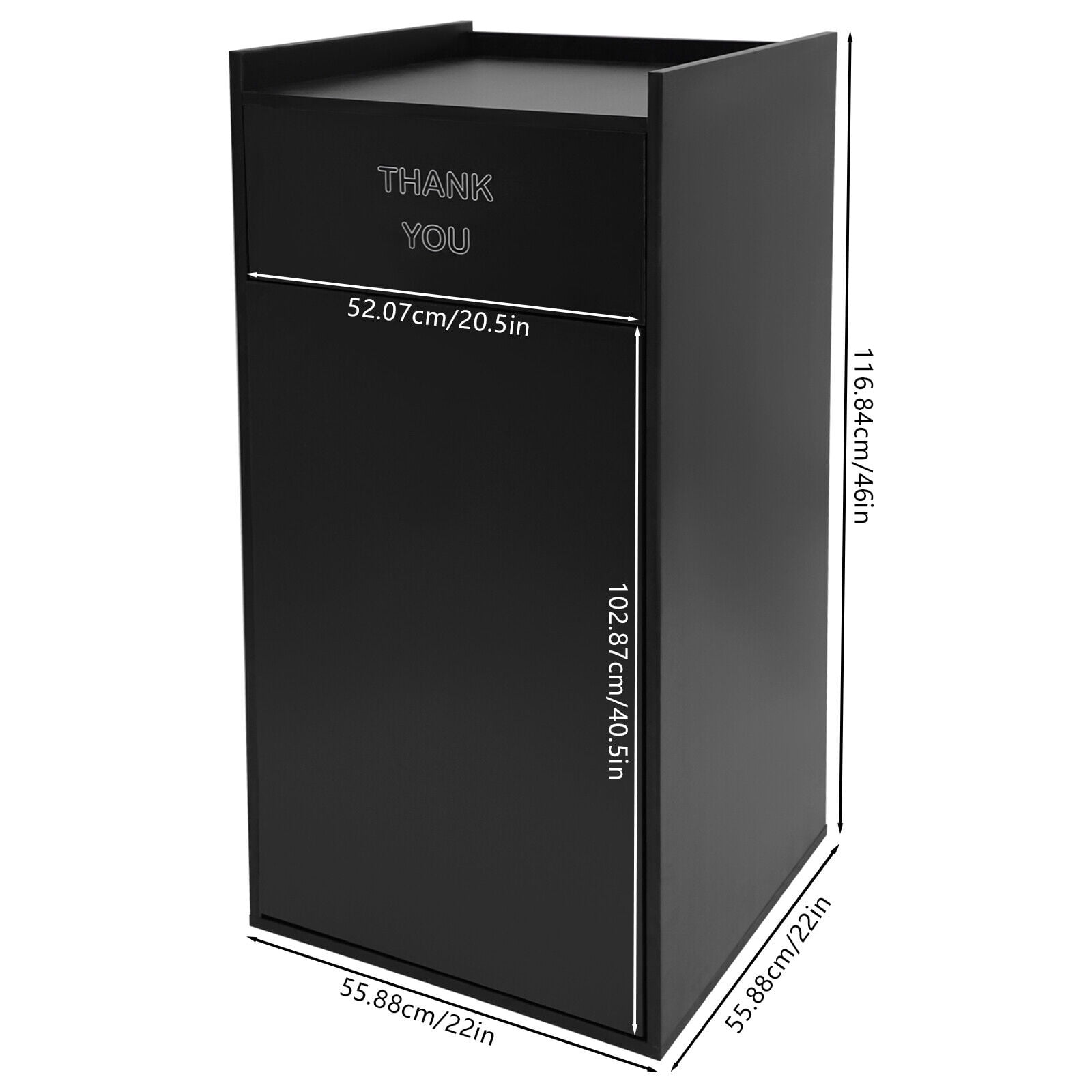 For Restaurants, Cafeterias, Food Courts, Schools,Modern Black Trash Can, Commercial Trash Can, Trash Can Cabinet