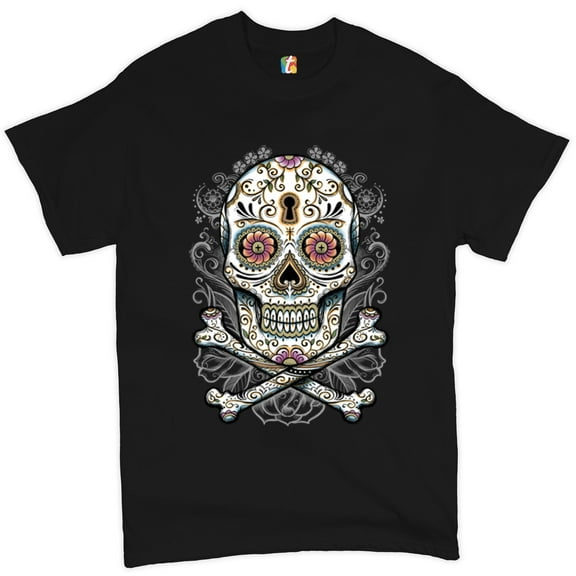 Tee Hunt Calavera Sugar Skull T-Shirt Mexican Day of The Dead Dia de Muertos Men's Tee