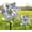 Silver, variant on Minzimin Reflective Pinwheels for Yard and Garden, Pre-Installed Bird Blinder Sparkly Pin Wheel, Scare Birds & Animal Away Wind Spinner, 10 Pack