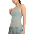 thumbnail image 3 of YITTY Active Women's UltraLuxe Built-in Bra Tank Top, Athleisure, 4-Way-Stretch, Sage Grey, L, 3 of 7