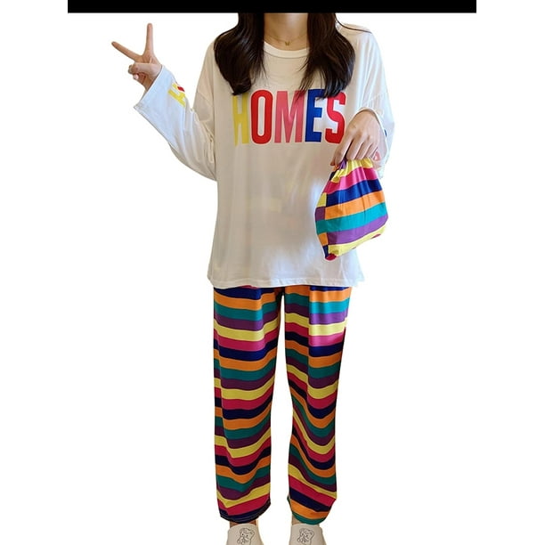 School Girls Cute Cartoon Pajama Set Casual Comfy Loungewear Children