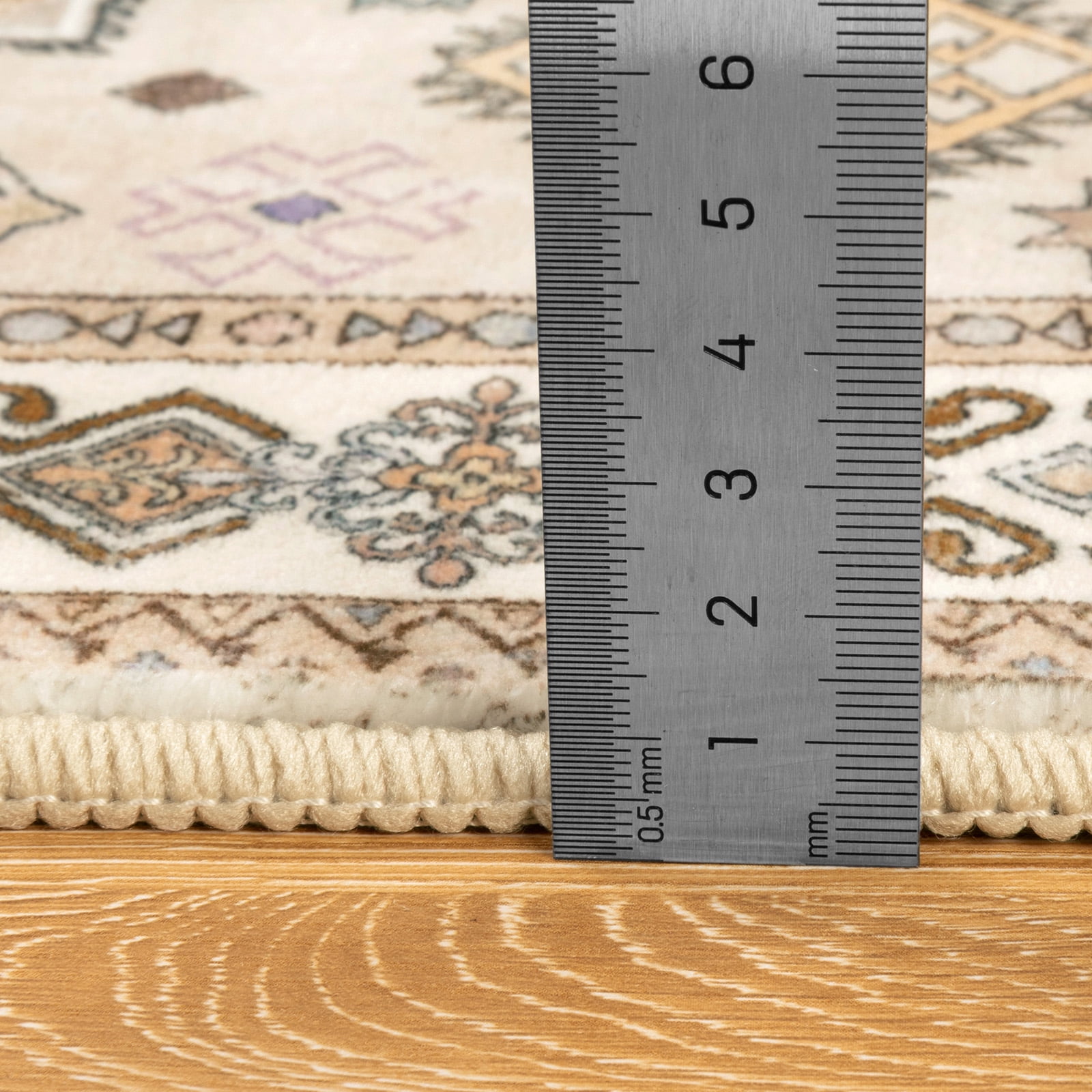 MeyJey 2'x6' Oriental Vintage Runner Rug for Hallways, Non-Slip Machine Washable Area Rug for Bedroom/Living/Dining/Laundry Room Carpet, Beige