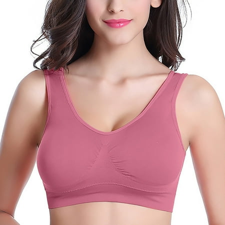 Clearance! Weikingp Bras for Women Large Size Underwear No Thin Bra Sports Yoga Underwear No Binding Underwear Bralettes for Women Plus Size Lingerie Wine S