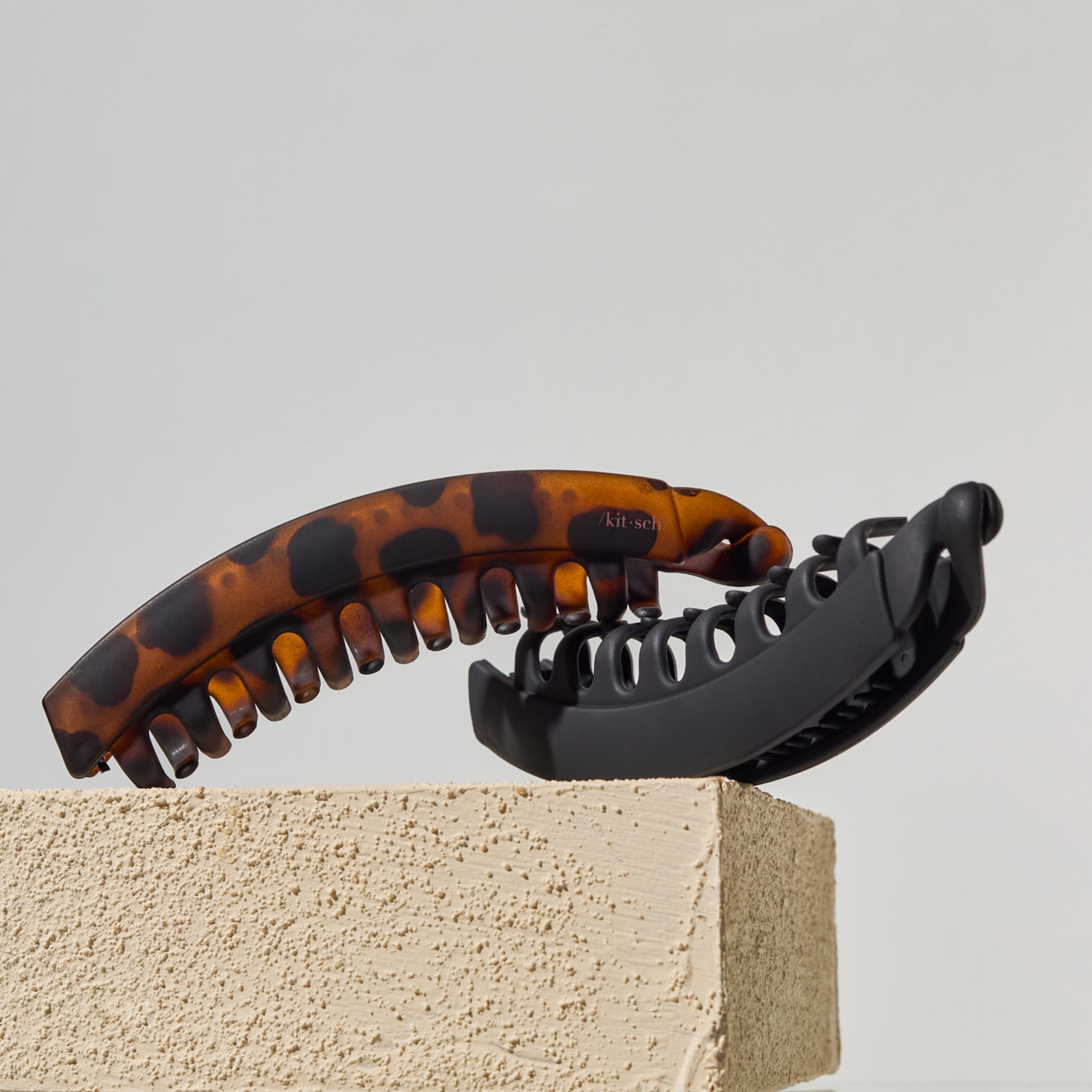 Kitsch Banana Clip - Secure & Sturdy Grip Banana Clips for Women | No Crease, Durable Hair Accessories for Women | Great for Stylish Ponytails & Updo - Black & Brown, 2 Pcs