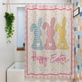 thumbnail image 3 of Easter Small Stall Shower Curtain, Waterproof Shower Curtains for Bathroom, Colorful Polka Dot Bunny Vintage Pink Checkered Plaid Washable Fabric Bath Curtain for Bathtub with Hooks 36x72 Inches, 3 of 9